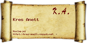 Kres Anett névjegykártya